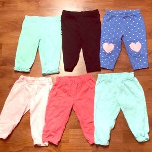 Lot of 6 girls pants size 6months